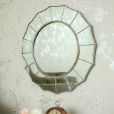 Large Silver Sunburst Art Deco Wall Mirror 61cm x 61cm Melody Maison