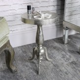 Small Silver Round Side Table - Melody Maison